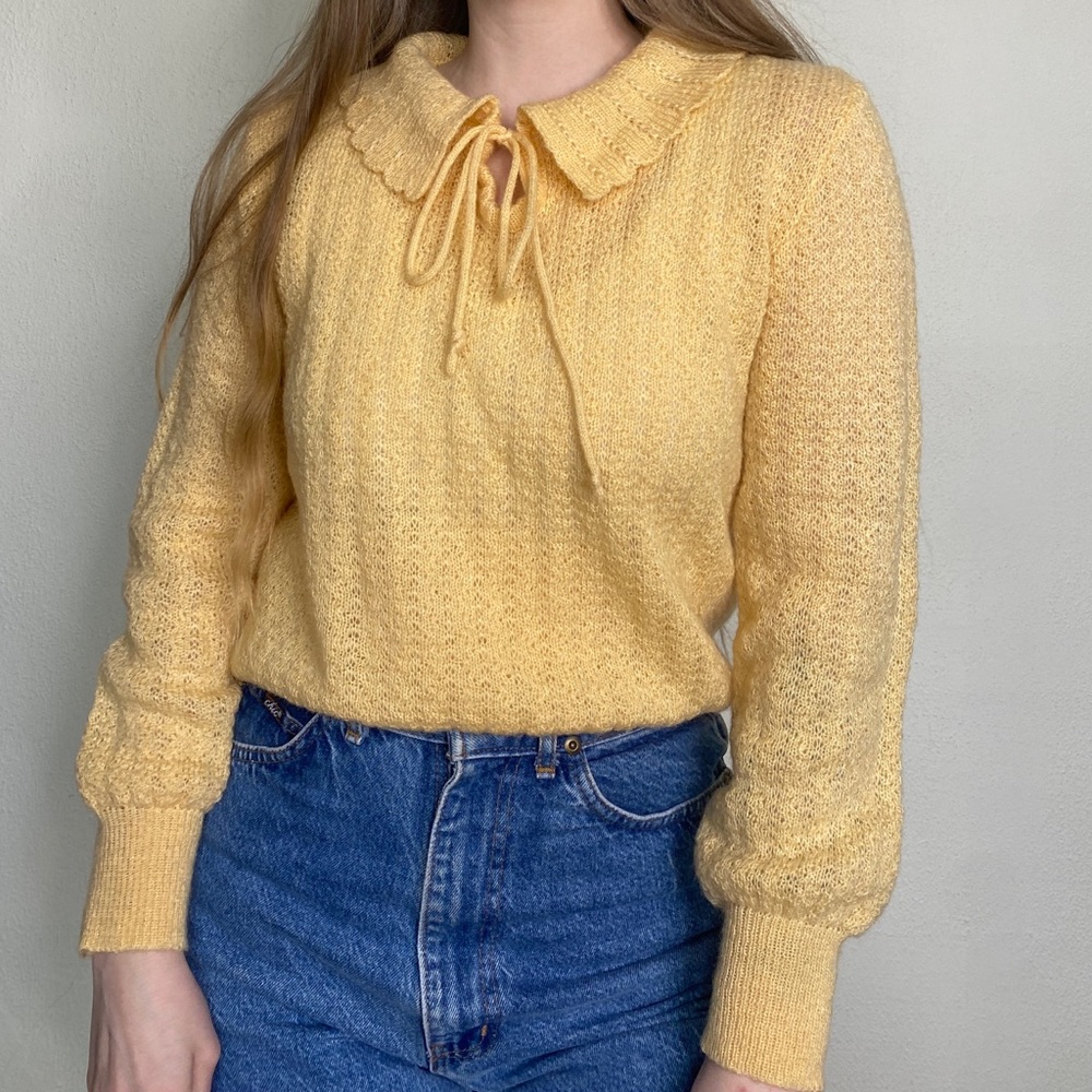 Vintage Knit Collared Sweater